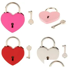 Door Locks 7 Colors Heart Shaped Concentric Lock Metal Mitcolor Key Padlock Gym Toolkit Package Building Supplies Drop Delivery Home Dhdqq