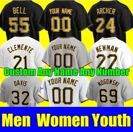 Korsanlar Erkek Kadın Gençlik Pittsburgh Beyzbol Forması Roberto Clemente 22 Smith-Njgba 28 Bryan Reynolds 10 Ke'bryan Hayes 13 Jack Suwinski 65 McCutchen 22