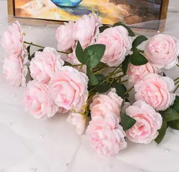 Декоративные цветы 2pcs 66 см. Искусственная роза длинная ветвь свадебная вечеринка по случаю дня рождения дома