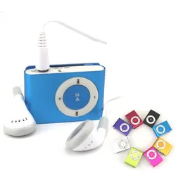 Portable MP3 Player Mini USB Metal Clip Audio LCD Screen FM Radio Support Micro SD TF Card Lettore With Earphone Data Cable