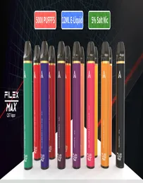Haute Qualité Flex Max 5000 Puffs Dispositif Jetable Vape Pen Kit Ecigarettes Préremplie 12ml 5 Pod Cartouche 13Colors Pods Kits5113315