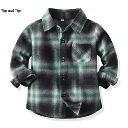 Kids Shirts top and Baby Boy Plaid Button Down Shirt Infant Girl Long Sleeve Casual Flannel Blouse Tops Formal Clothes Gentleman Costume 230601