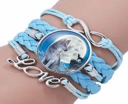 Infinity wolf bracelet multilayer wrap glass cabochon bracelets women kids fashion jewelry will and sandy drop ship6096160