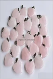 Charms Jewelry Findings Components Natural Stone 20Mm Heart Love Tigers Eye Rose Quartz Opal Pendant Pendants Chakras Gem Fit Ea8402220