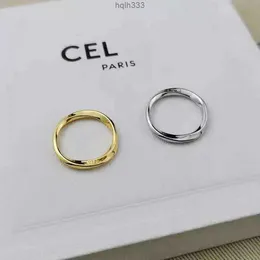 Neue Designer-Bandringe, schlichtes dünnes Paar, minimalistisches Ins-Design, modischer Schwanz, unregelmäßige Drehung, Bague-Paar, Anello mit Boxn749