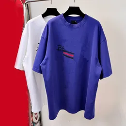 Camisetas de lujo para hombre, camiseta para mujer, novedad de primavera y verano, camiseta informal holgada con estampado de letras Ba para hombre y mujer del mismo estilo