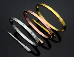 50off 4mm thin silver bracelets Bangles For Women Men Titanium Steel Gold Screwdriver Bracelets lovers Bracelet no box 1619cm5321309