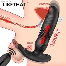 Silikon anal vibratorsträngande prostatastimulator massager fördröjning utlösning anal rumpa plug dildos sex vuxna leksaker för män l230518