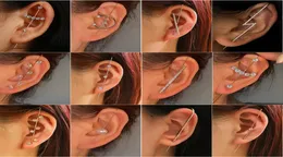Bohemian Wedding Ear Cuff Wrap Crawler Hook Earring for Woman Lightning Zirconia Climber Earrings Jewelry Gift6904655