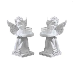 Candle Holders Angel Holder Stand Harts Decoration Collection Figurinplatta för semestermiddag Julklappar Party Home