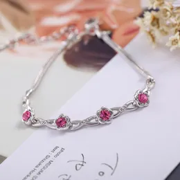 Länkarmband BN-00290 Crystal Flower Armband för kvinnor erbjuder med lyxdesignsmycken 8 mars Womens Day Gift Mom