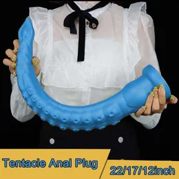 22inch Long Anal Plug Tentacle Huge Butt Plug Liquid Silicone Soft Anal Dildos With Suction Cup Women Men Big Anal Sex Adult Toy L230518