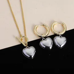 Pendant Necklaces Pendant Necklaces Designer Jewelry Heart Letters Necklace With Earrings Casual Ear Studs Accessories Ladies Earings Carrying the correct label