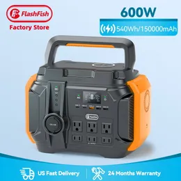 Flashfish venda quente logotipo personalizado bateria de carregamento sem fio 600 watts banco gerador solar fonte 600 w estação de energia portátil para exterior