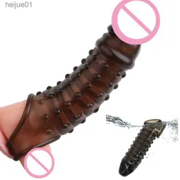 Seks Oyuncak Masaj Penis Sleeve Yetişkin Ürünleri Yeniden Kullanılabilir Yapay penis Gecikme Ejacülasyon Horoz Kapak Oyuncakları Erkekler için L230518