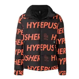 OEM custom new fashion mens all over print down puffer jacket winter warm hooded jackets for man AQ