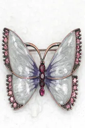 Whole Crystal brooch Rhinestone Enameling Butterfly Brooches Fashion Costume Pin Brooch Jewelry gift C8662943693