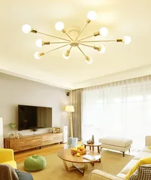 Żyrandole 10 głów nowoczesna minimalistyczna osobowość kreatywna oświetlenie LED domowe sypialnia wystrój łazienki Złote czarny żyrandol lampa sufitowa
