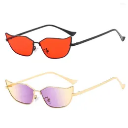 Óculos de sol Cat S Eye Sea Pattern Lens Women Cosplay Beach Sunproof Armação de Metal Óculos de Sol Para Óptica Street Snap