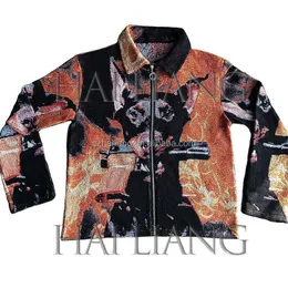 Tapisserie Zip personnalisé Up vestes grande taille hommes Designer manteaux en plein air hommes Streetwear vêtements Bombers veste pour hommes élégant UW