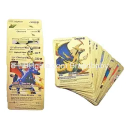 Kortspel 55st Gold Foil Cards Game Entertainment Collection Board Battle Elf Engelska Tillverkare Wholesale Drop Delivery Toys GI Dhamh