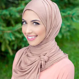 Sciarpa hijab in jersey di cotone elasticizzato con glitter