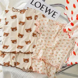 Clothing Sets Korean Style Baby Pyjamas Summer Clothes Kids Girl Short Sleeve Suit Toddler Costume Tshirt Shorts Twopiece Home Wear 230601