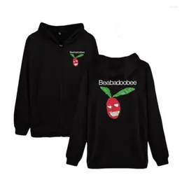 Мужские толстовины Beabadobee Merch негабаритная Zip Up Hoodie Женщины мужчины хараджуку толстовок уличной одежды Hip Hop Fleem