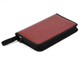 80 Disc Large Capacity Portable CD DVD Case PC driver disc PU Leather Wallet Storage Cover Box Case8800374