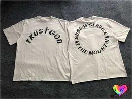 T-shirty męskie 2022 Lose Fit Trust Bog Tee Men Men Hip Hop Sunday Service Tour T-shirt T-shirt T-TAG TAT Summer Ye krótkie rękaw T230602