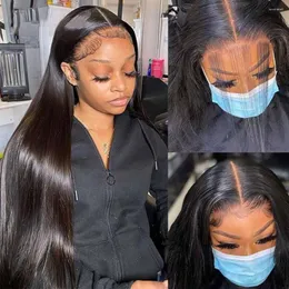 Straight 5x5 HD Lace Closure Wigs Human Hair Pre Plucked With Baby 180% Density Brazilian Virgin