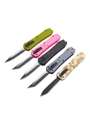 Promotion Mini Small Auto Tactical Knife 44C Black Oxide with Wire Drawing Finish Blade Zinc-aluminum Alloy Handle EDC Pocket Knives Best Gift