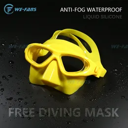 We-Fans Extreme Low Volume Free Diving Mask Scuba Snorkeling Spearfishing  Black Silicon Mask Swimming Goggles For Scuba Dive