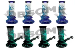 QBsomk Bongo de vidro feito à mão estilo cachimbo de água acessórios para fumar árvore brilhante azul1118133
