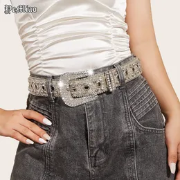 Other Fashion Accessories Punk Western Cowboy Rhinestones Belt for Women Luxury Designer Brand Diamond Bling Belts Y2K Goth E Girls Cinturones Para Mujer 230601