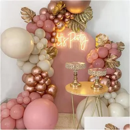 Decoração de festa 102 pçs balão de ouro rosa guirlanda kit de arco de aniversário de casamento decoração de balão infantil chá de bebê látex confete balão dhcvo