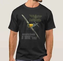 Mäns T-shirts WWII Germany Air Force Messerschmitt BF 109E Fighter T-Shirt. Summer Cotton O-Neck Kort ärm Mens T-shirt Ny S-3XL J230602