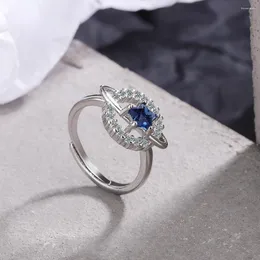 Cluster Rings 925 Sterling Silver Star Crystal for Women Luxury Designer Jewelry تقدم منتجات تتجهية Gaabou Jewelery