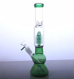 11 inch CLASSIC glass smoking bong water pipe TOPOO with 4 arms tree perc green blue and clear WP23166159