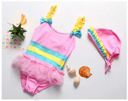 Children's Swimwear Final Sales!! Women's one-piece with hat children's beach suit swimsuit P230602