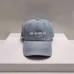 Miu Denim Baseball Cap Women Hip Hop HATレターキャップ