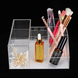 Borstar stor kapacitet tom akrylförvaringslåda ögonfrans ympning skönhet makeup verktyg borst kit hållare display transparent rack arrangör