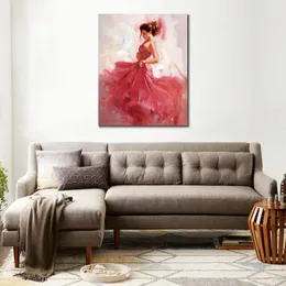 Arte figurativa romântica em tela Carprice, pintura a óleo pintada à mão, dança espanhola, decoração moderna para retiro em spa