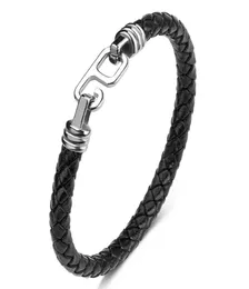 Charm Bracelets Simple Stainless Steel G Buckle Braided Leather Men Bangles Fashion Handmade Jewelry Woven Wristbands Male Gift P65683046