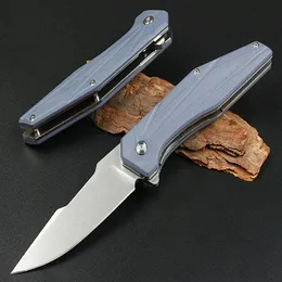 Ex-factory RM12 Flipper Folding Knife D2 Stone Wash Blade G10 Stainless Steel Handle Ball Bearing EDC Pocket Knives209n