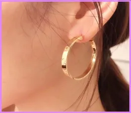 Hoop Earrings Designer Jewelry Titanium Steel 18K Rose Gold with Daimonds Love Earring for Women Hoops Fashion Studs C Box6664905