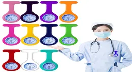 Christmas Gifts Colorful Nurse Brooch Fob Tunic Pocket Watch Silicone Cover Nurse Watches Party Favor ZZ1106A item3903678
