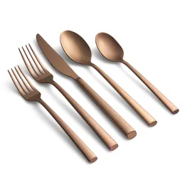 Graze by Cambridge Toya Forged 18 Stainless Steel Copper Satin 20-Piece Flatware Set, Service for 4