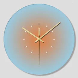 Relógios de parede 12 polegadas design de tom simples nórdico 30 cm redondo vidro impresso UV relógio sala de estar quarto silencioso quartzo