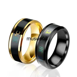 Pierścienie opaski Pierścień Tytanium Steel Mood Emocje Uczucie Inteligentne wrażliwe na temperaturę pierścienie dla kobiet mężczyzn Wodoodporna biżuteria J230602